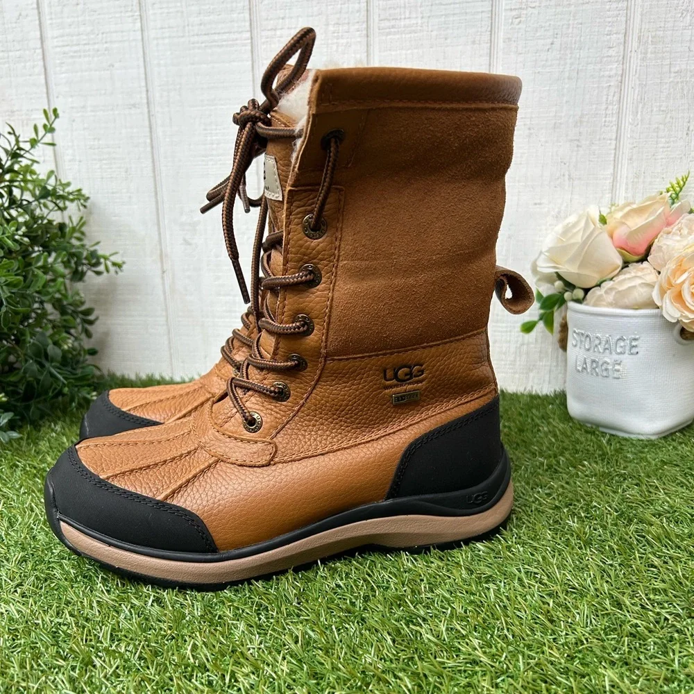UGG Adirondack III Water Resistant Bootie Color: Chestnut WOMEN Sz 6 $250 gently